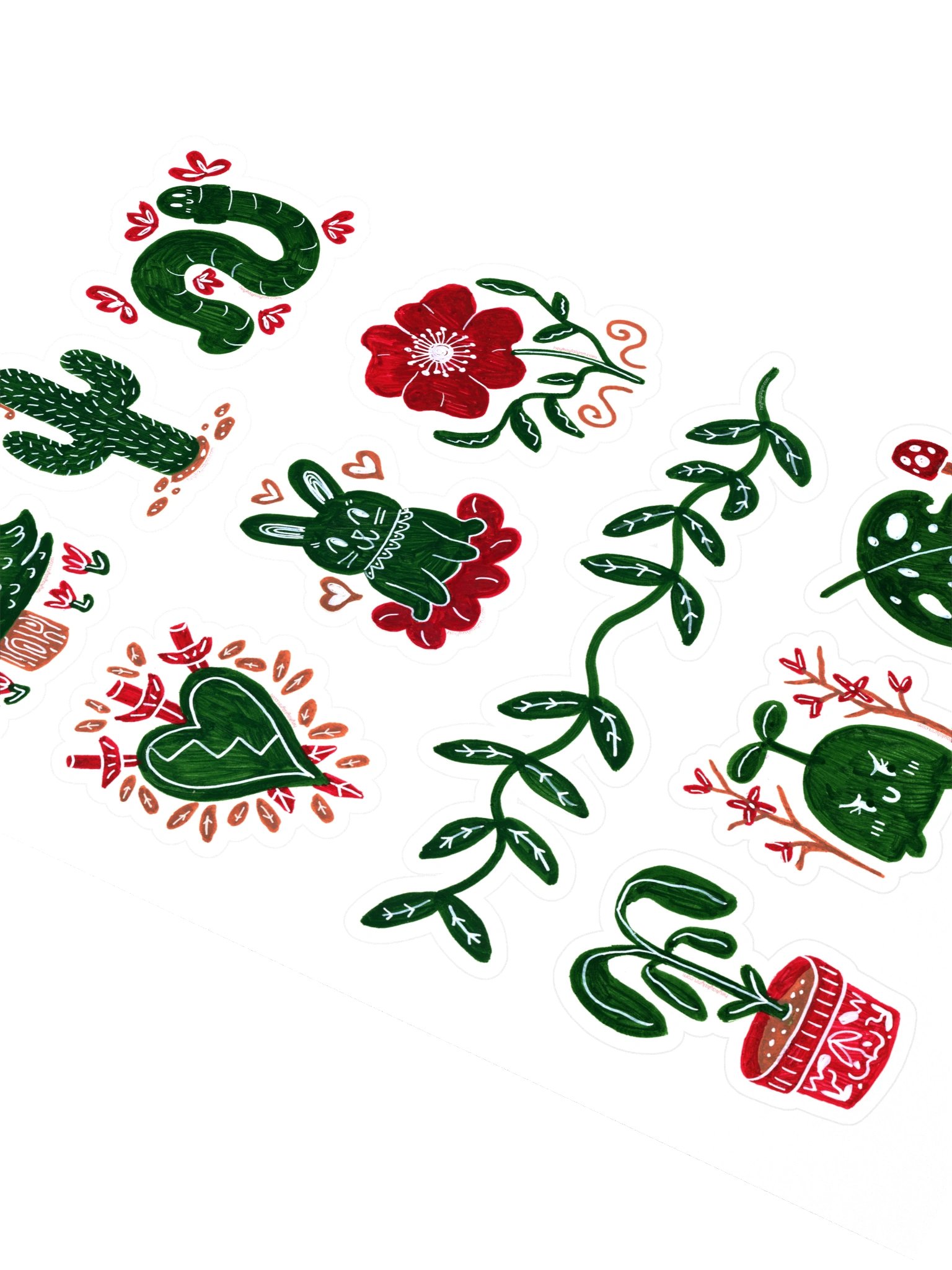 Doodle Sticker Sheet (Green) - Hand Drawn by Ruble product image (3)