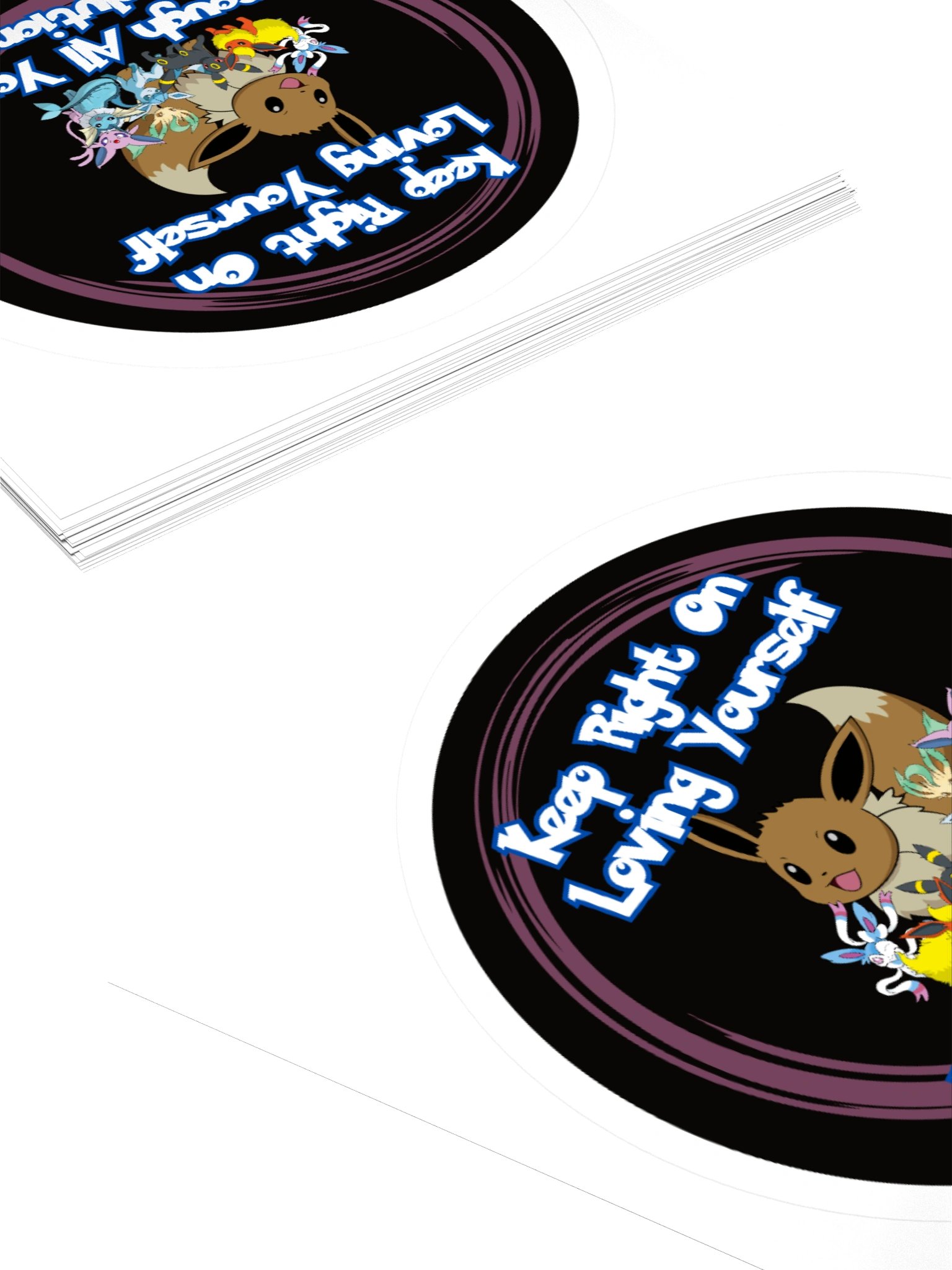 Keep Right On Loving Yourself Through All Your Eeveolutions Purple Circle Sticker product image (4)