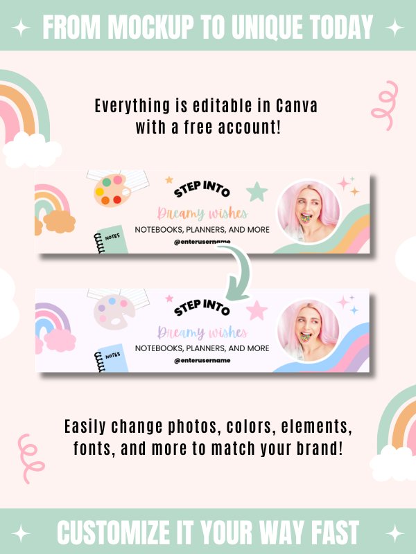 Whimsical MRR/PLR Etsy Banner Templates product image (7)