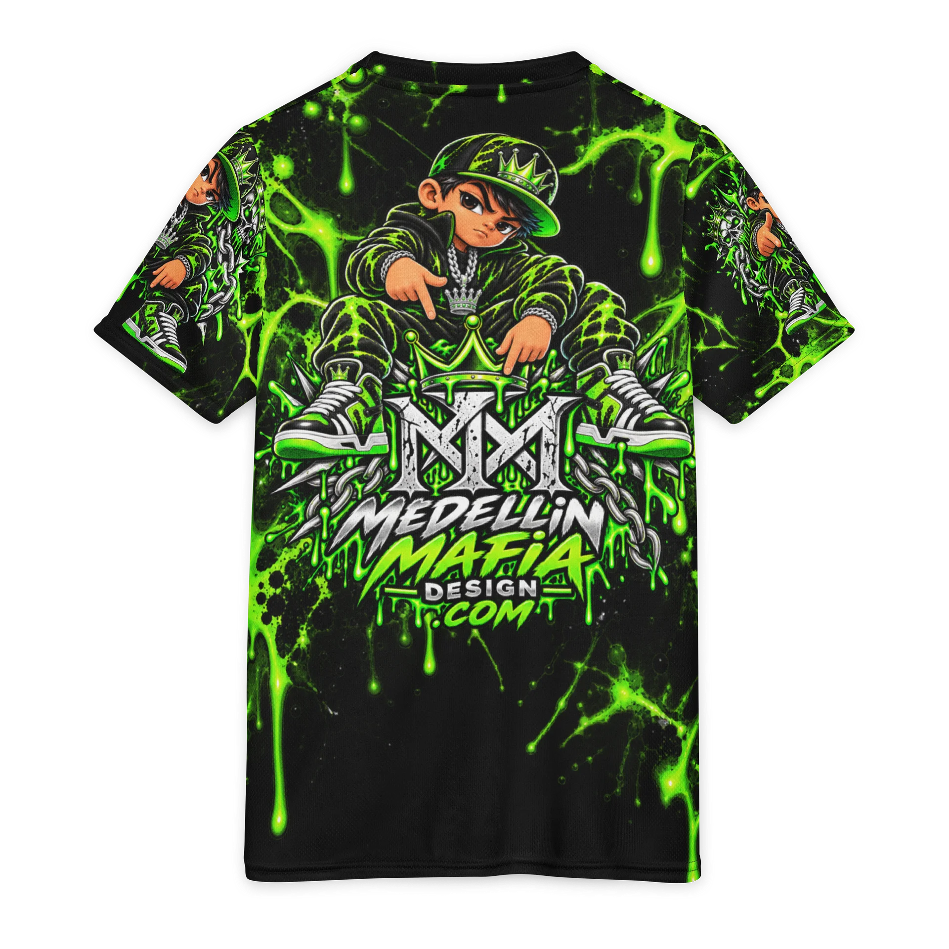 Edgy Green Graffiti Youth Sports Jersey product image (3)
