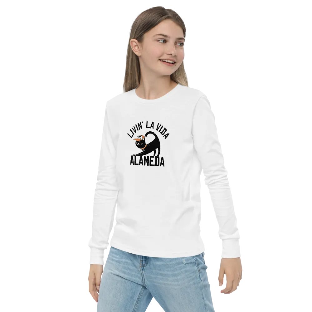 Cool Cat Bella+Canvas Youth Long Sleeve T-Shirt product image (3)