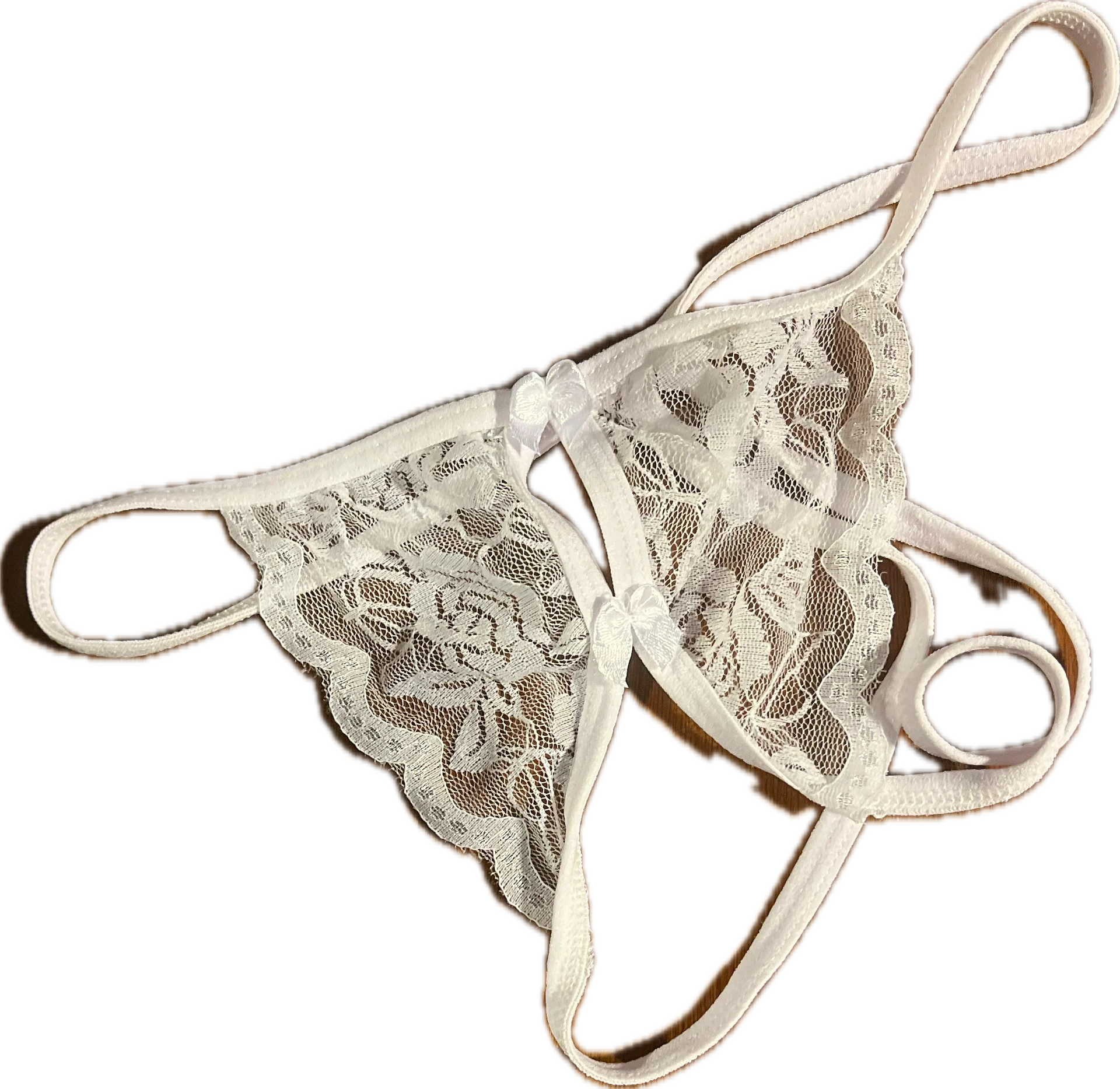open crotch white thong panties product image (1)
