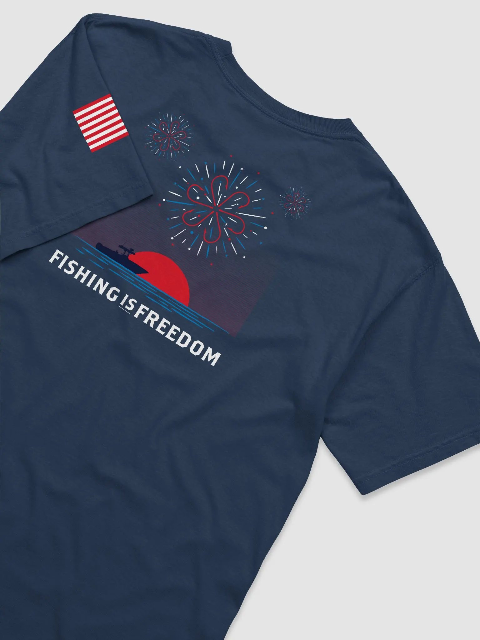 Fishing Is Freedom Independence Day Tee product image (4)