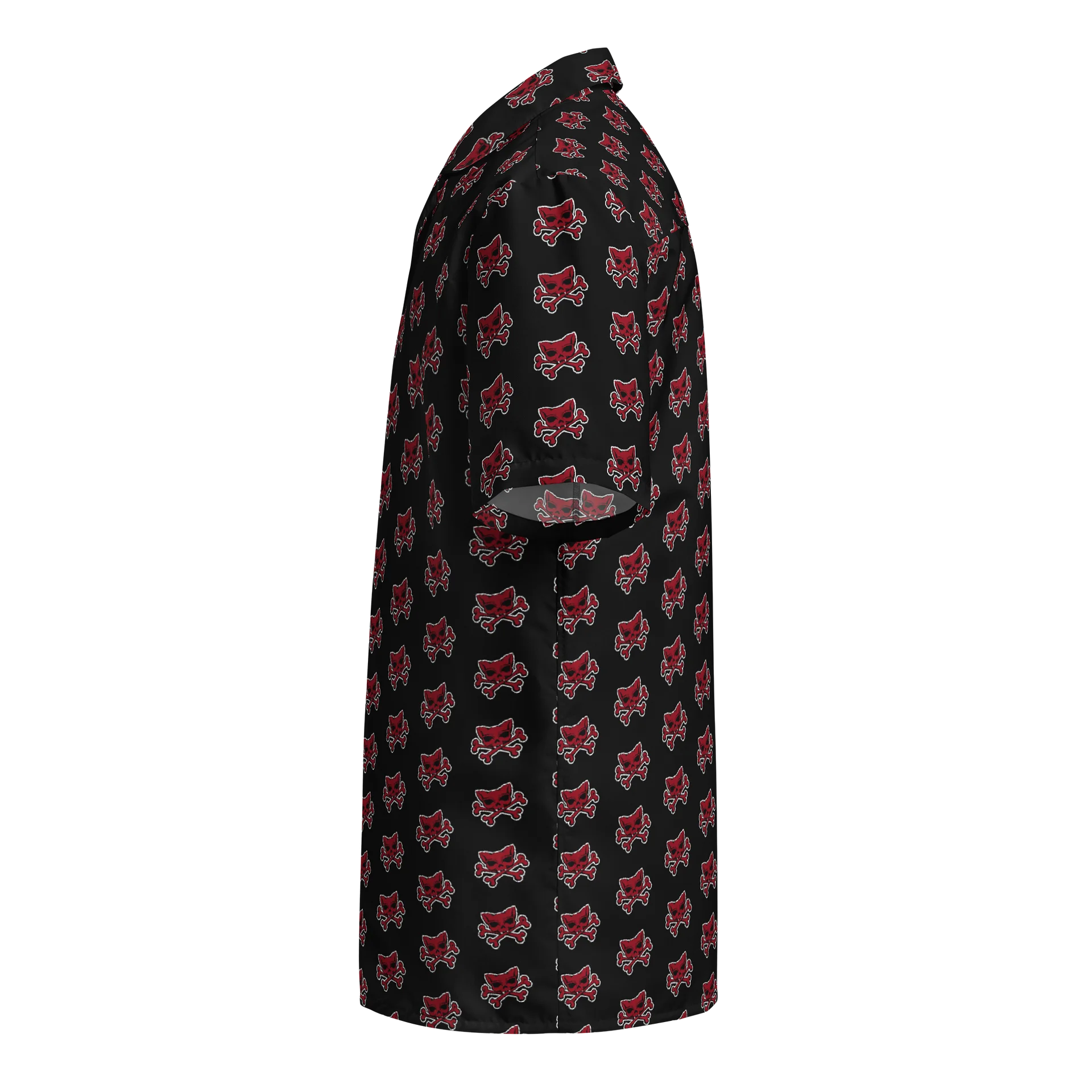 Red Kat Skull Hawaiian Shirt product image (3)