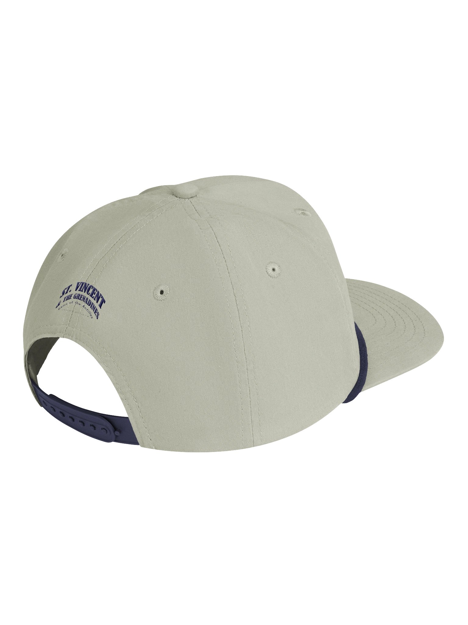 Caribbean Apples - St. Vincent and the Grenadines | Embroidered | Golf Rope Cap | Tan & Navy product image (4)