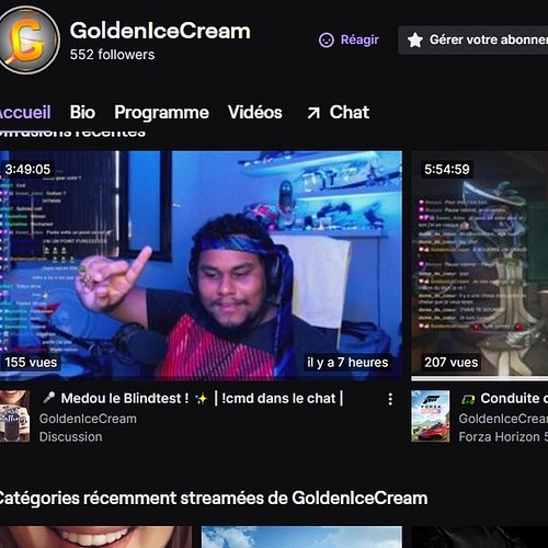 Les miniatures automatiques de twitch