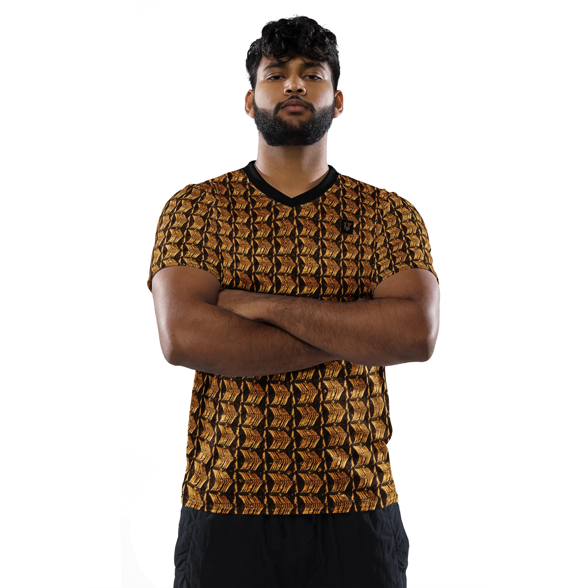 Lafate Store Designer Full Print Shirt Bronze Metal product image (2)