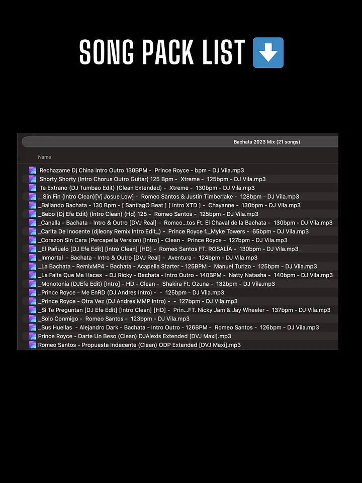 Bachata 2023 Mix – Song Pack product image (2)