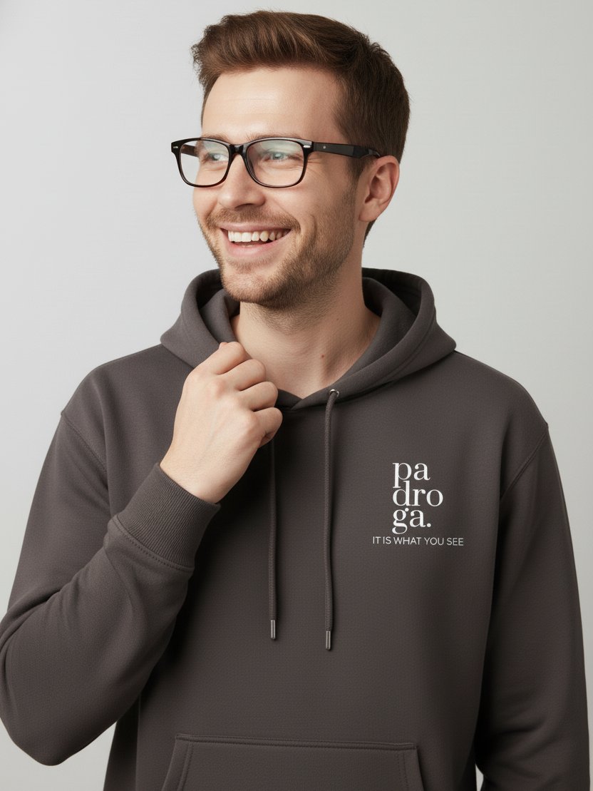 padroga. vintage black hoodie vertical logo product image (3)