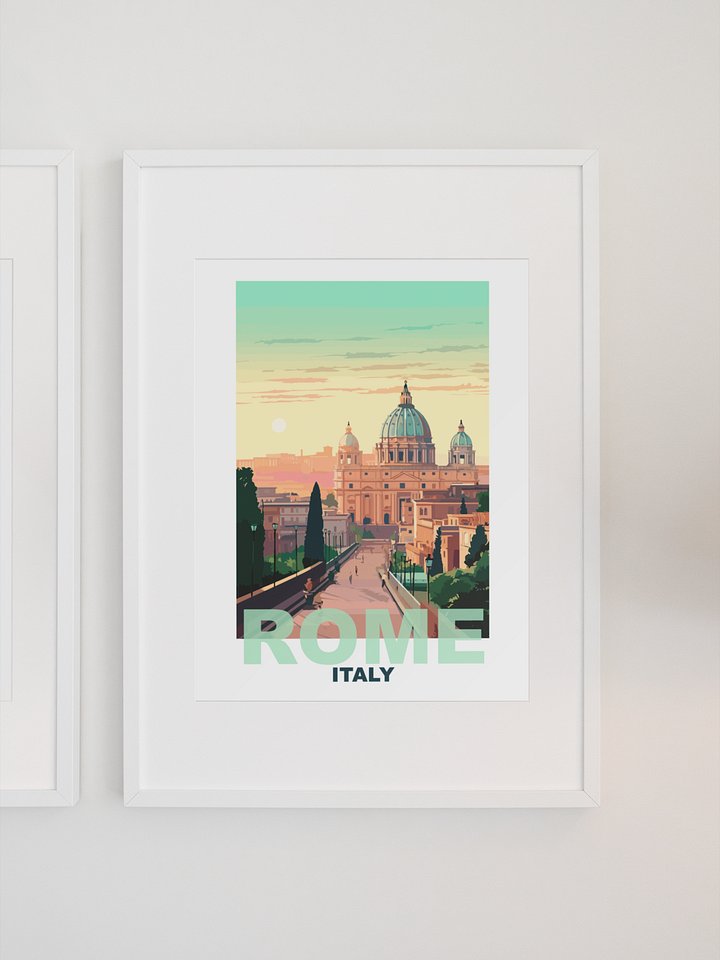 St. Peter's Basilica Vatican Cityscape, Rome Italy Sunset Poster, Historical Architecture Print, Italian Culture Wall Art, Travel Decor product image (1)
