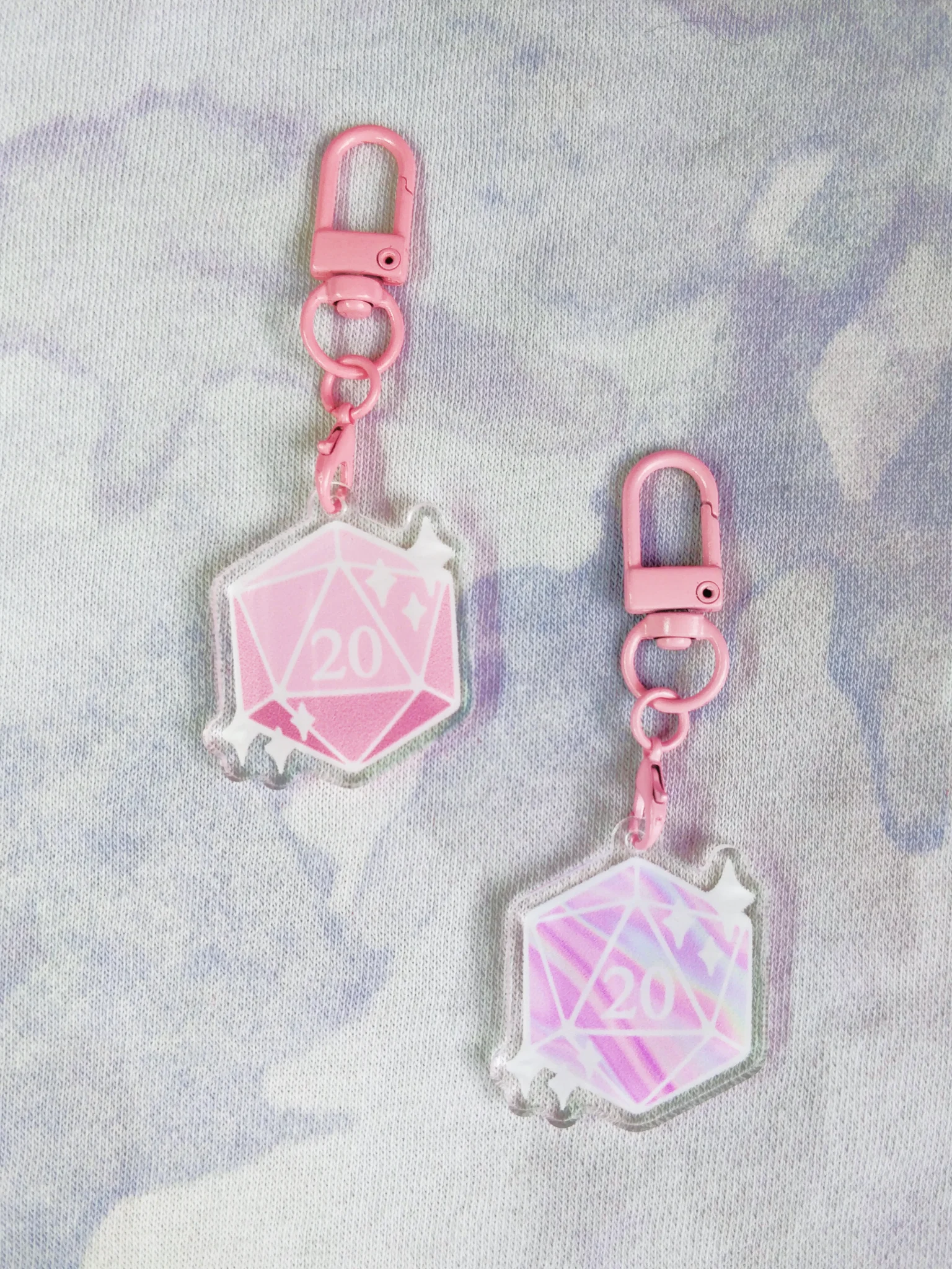 D20 Keychain - Pink Marble product image (2)