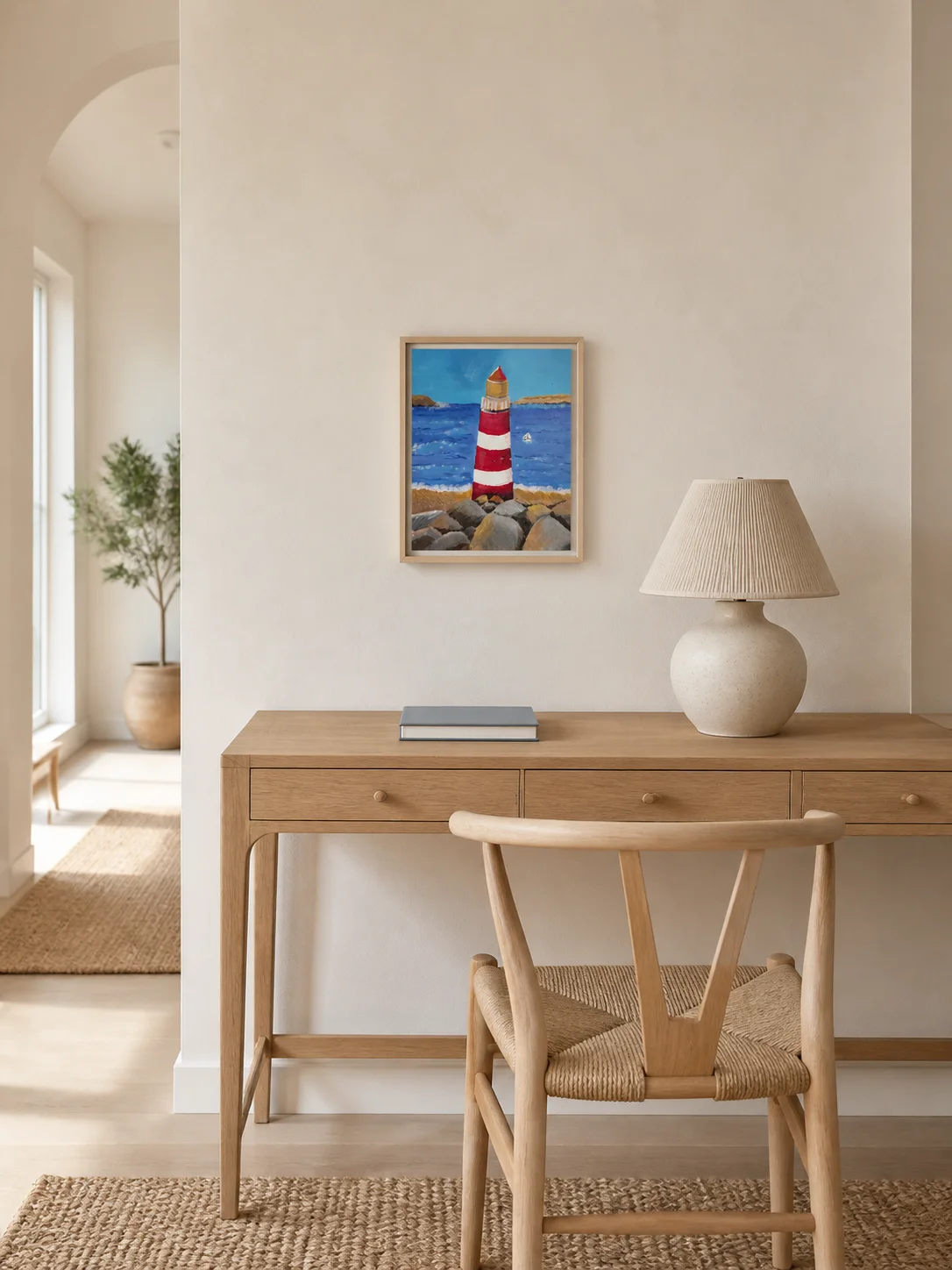 The Striped Lighthouse — One-of-a-Kind Original Painting product image (4)