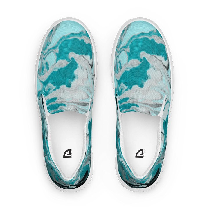 Fluid Turquoise Art Canvas Shoes product image (1)