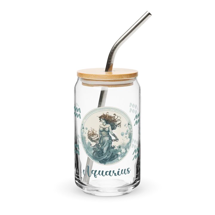Aquarius Zodiac Glass Can Sipper product image (2)