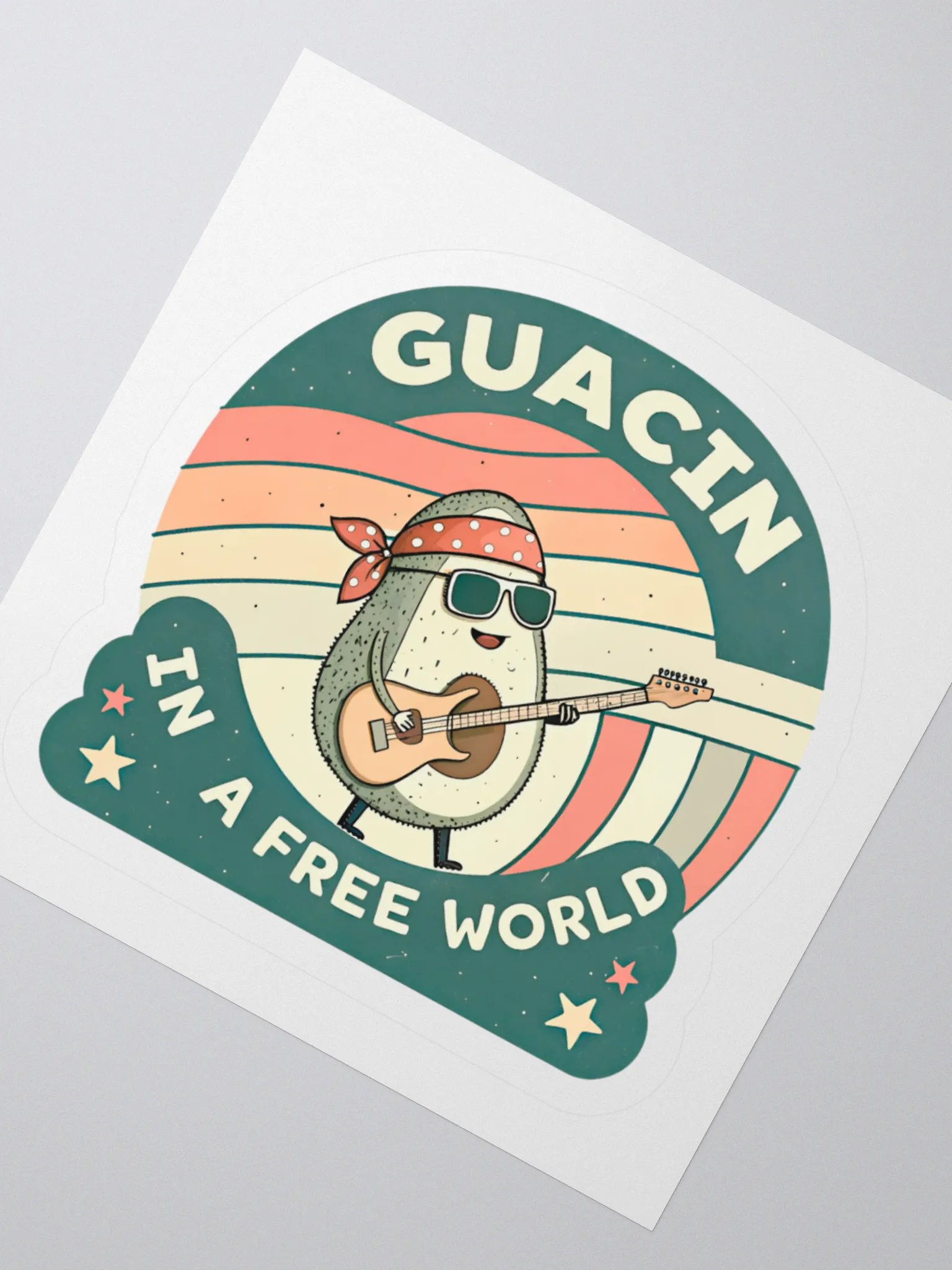 Groovy Guacin' Guitar Sticker product image (6)