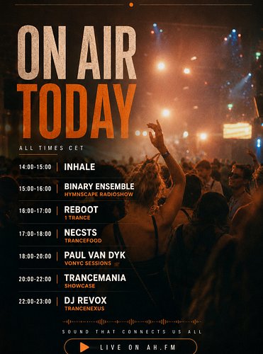 Catch today's exclusive shows from @inhale.ofc @binaryensembleofficial @rebootdj74 @stasline @paulvandyk @trancecoult share s...