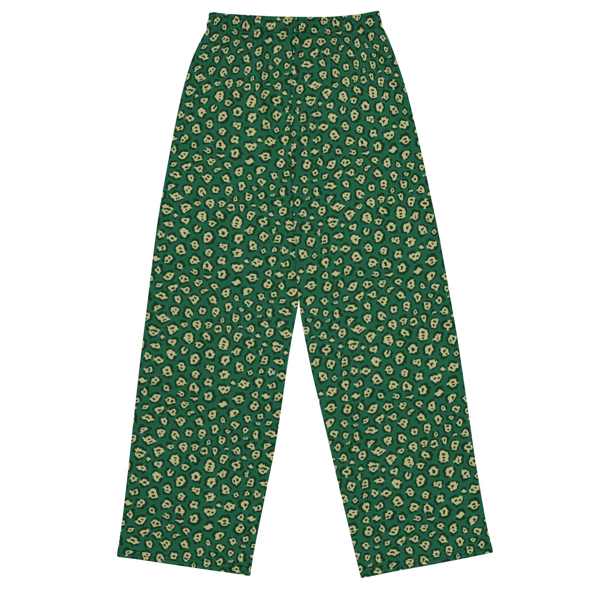 Green Mini Leopard Pattern Wide-Leg Pants product image (2)