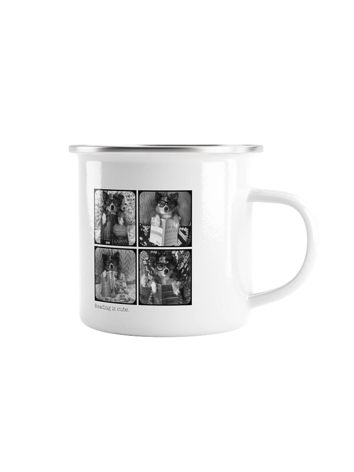 Reading is cute / La lecture est mimi Enamel Mug product image (1)