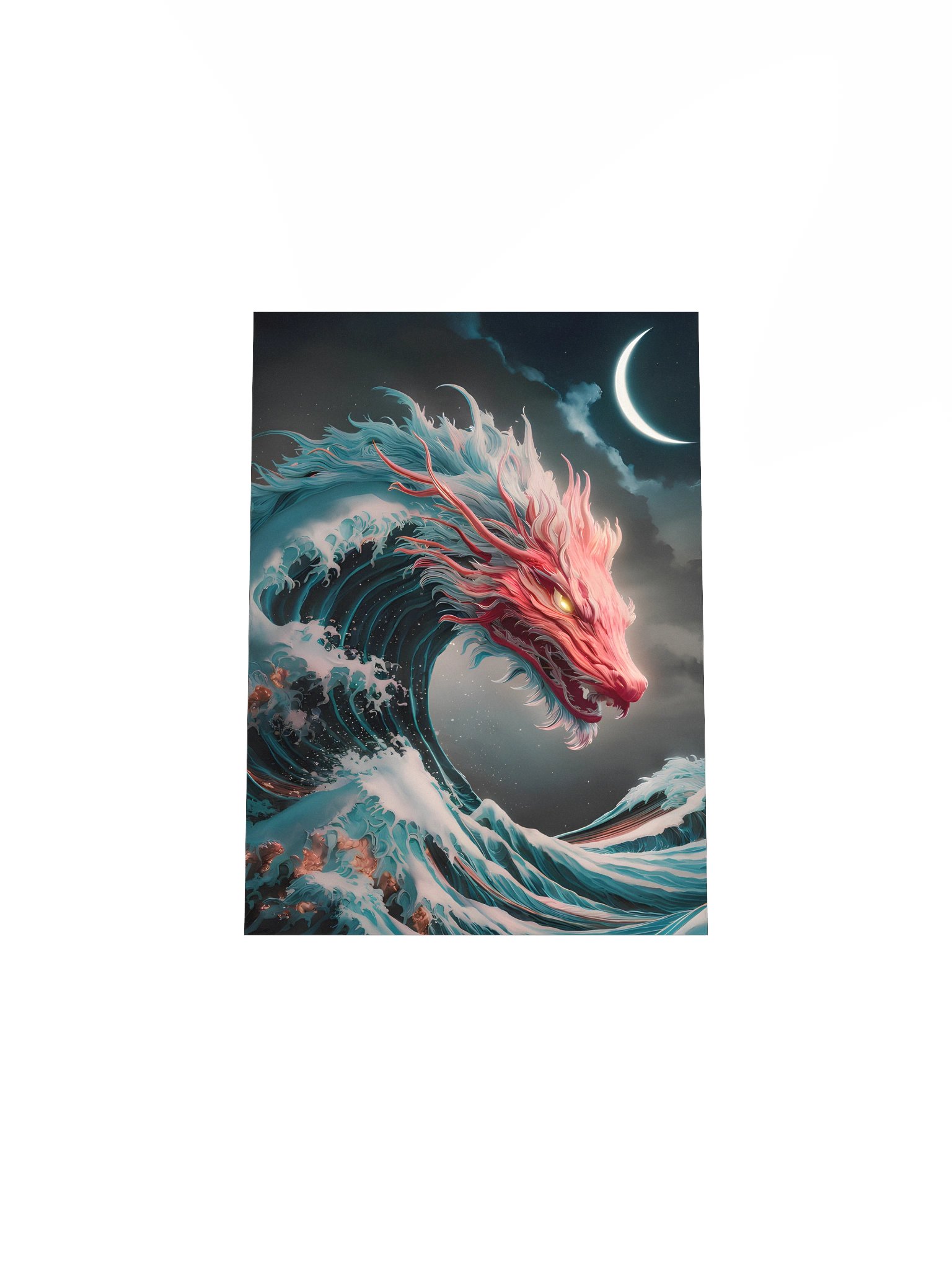 Celestial Sea Dragon Poster – Lunar Wave Guardian Wall Art product image (5)