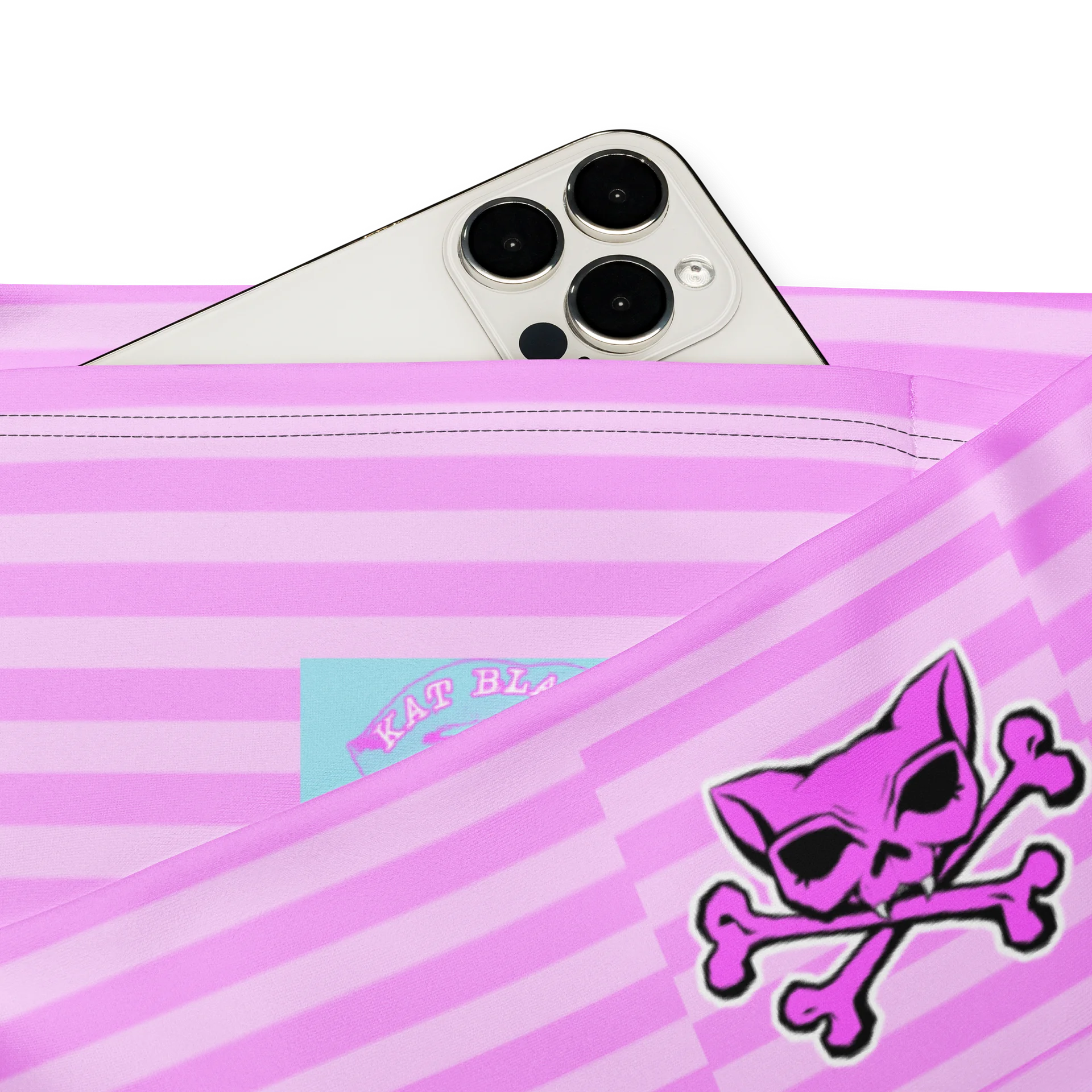 Pink and White Stripped Kat Skull Flares product image (3)