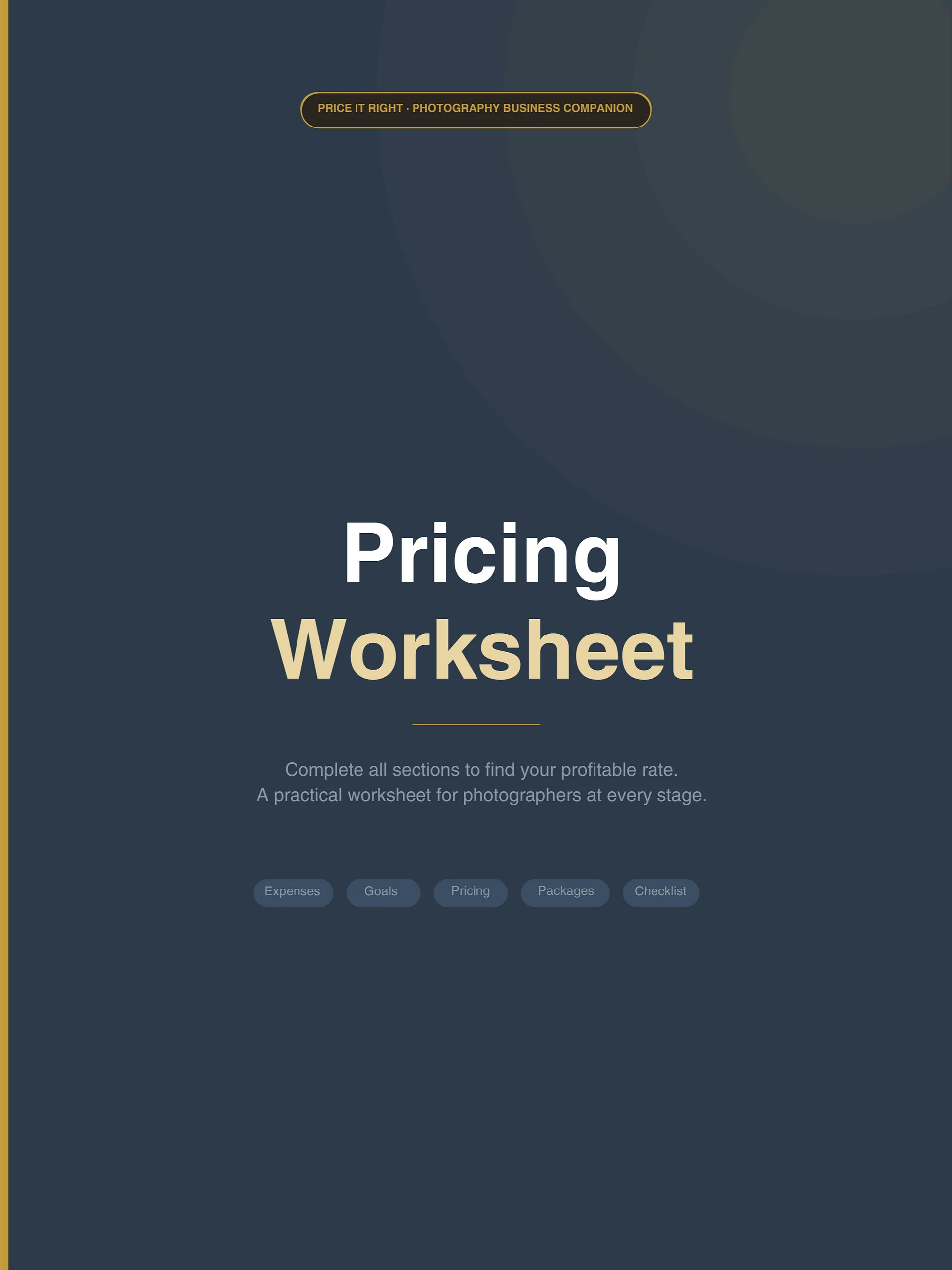 Pricing Worksheet for Photographers - Limited Launch Sale - 50% Off product image (3)