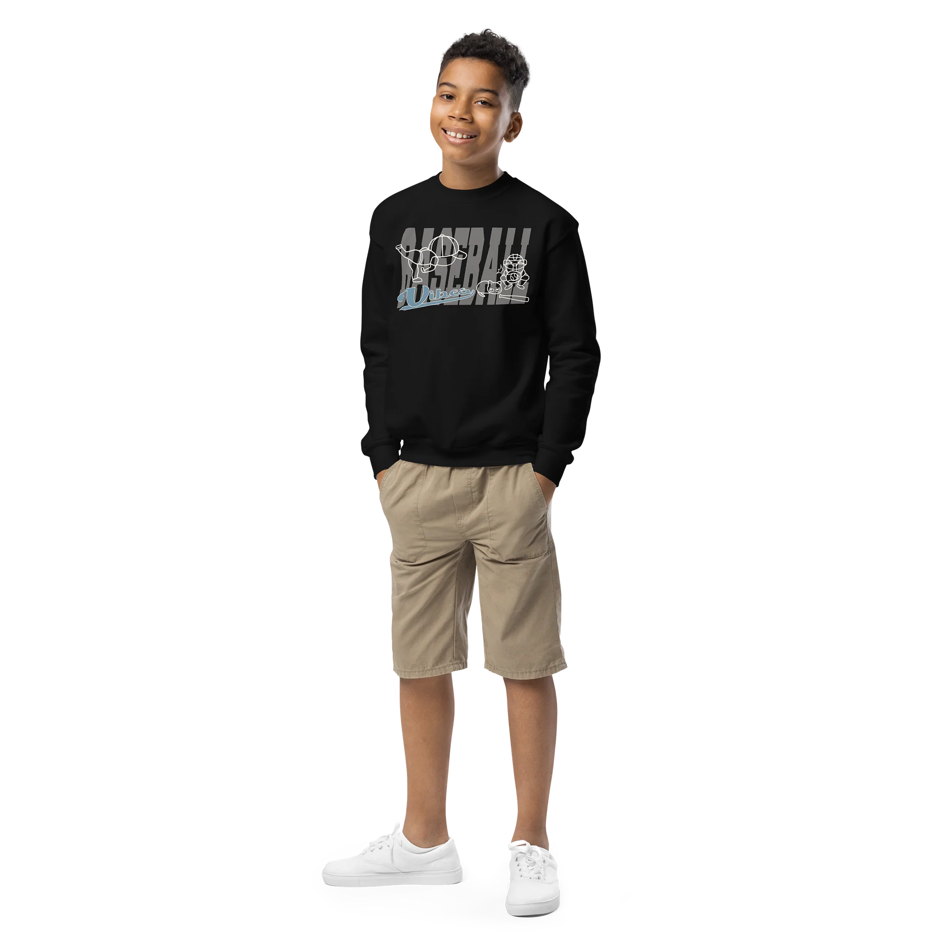 Baseball Cat (Baseball Vibes) - Unisex Youth Sweatshirt product image (1)