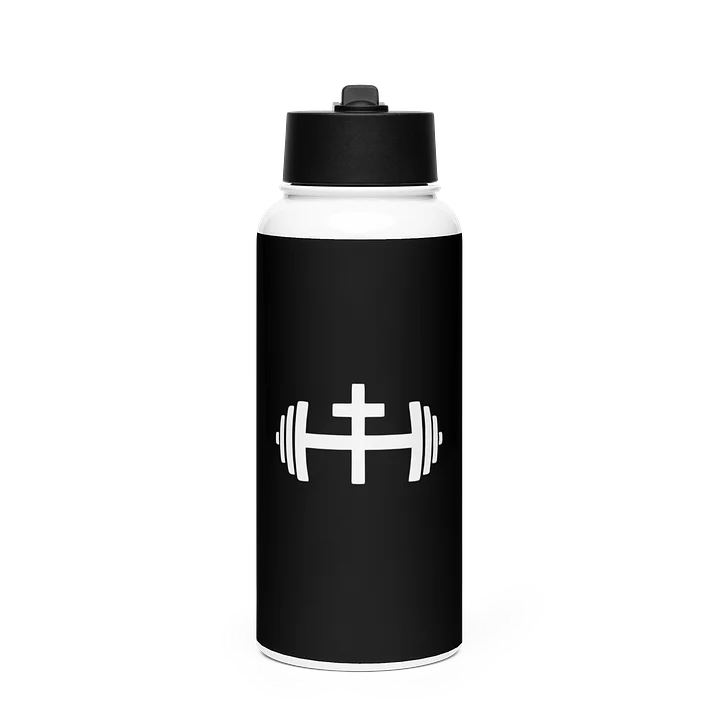 His House Stainless Steel Water Bottle with a Straw Lid - Black product image (1)