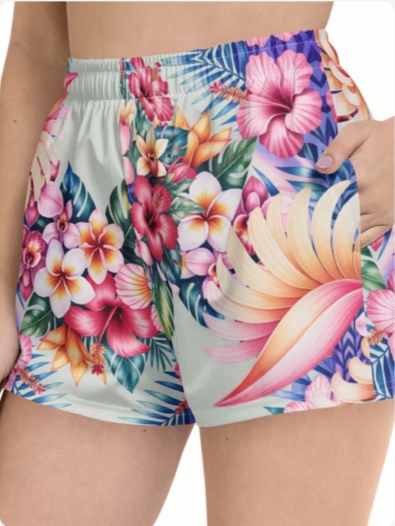 Hawaiian flora-Athletic shorts product image (2)