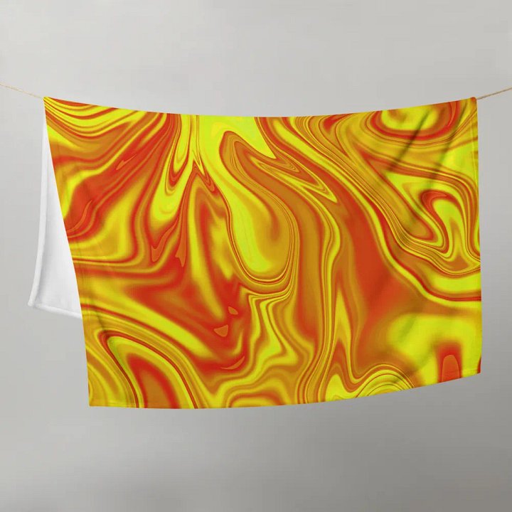 Throw Blanket - Yellow and Red Digital Fluid Art product image (2)