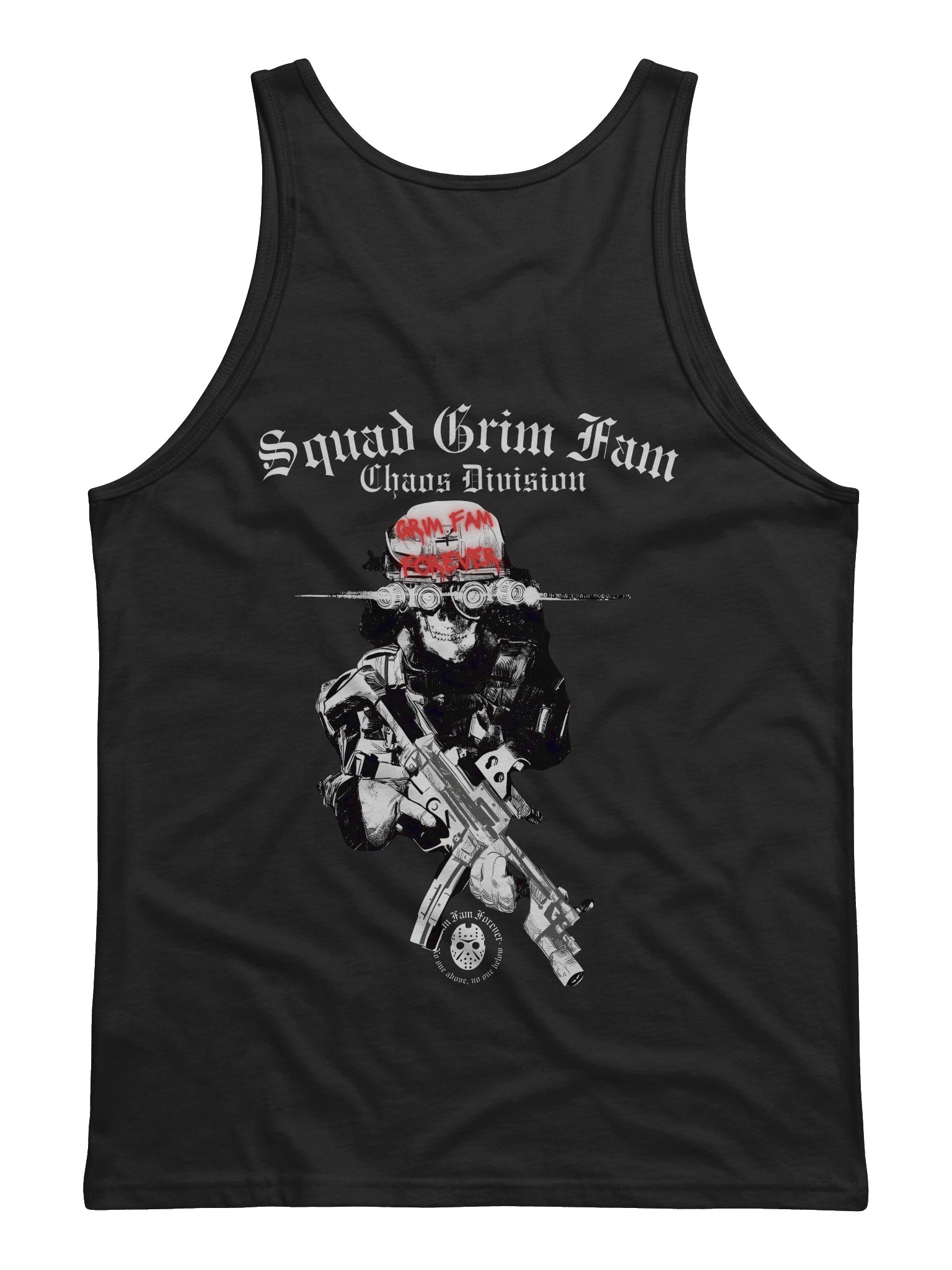 GRIM FAM — SQUAD GRIM FAM — CHAOS DIVISION | TEAM EXCLUSIVE: CHEESECAKE EDITION - TANKTOP/SINGLET- #1 - Black / Navy / Blue / Red / Grey product image (4)
