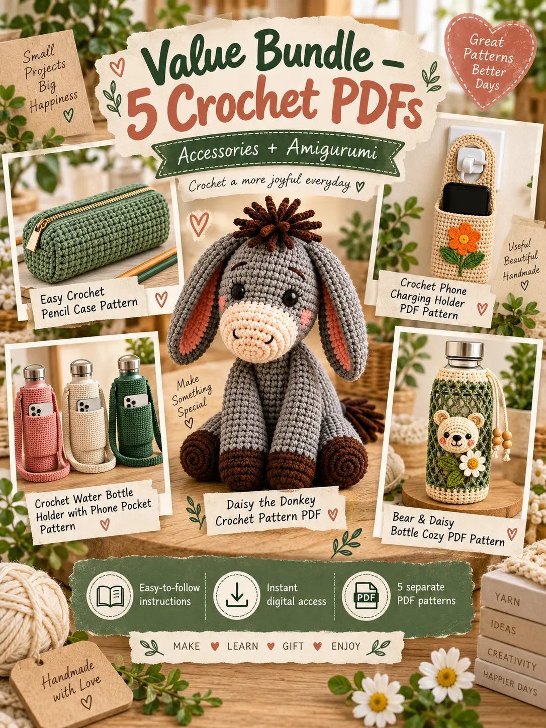 5 Crochet Patterns Bundle – Step-by-Step PDF Patterns product image (2)