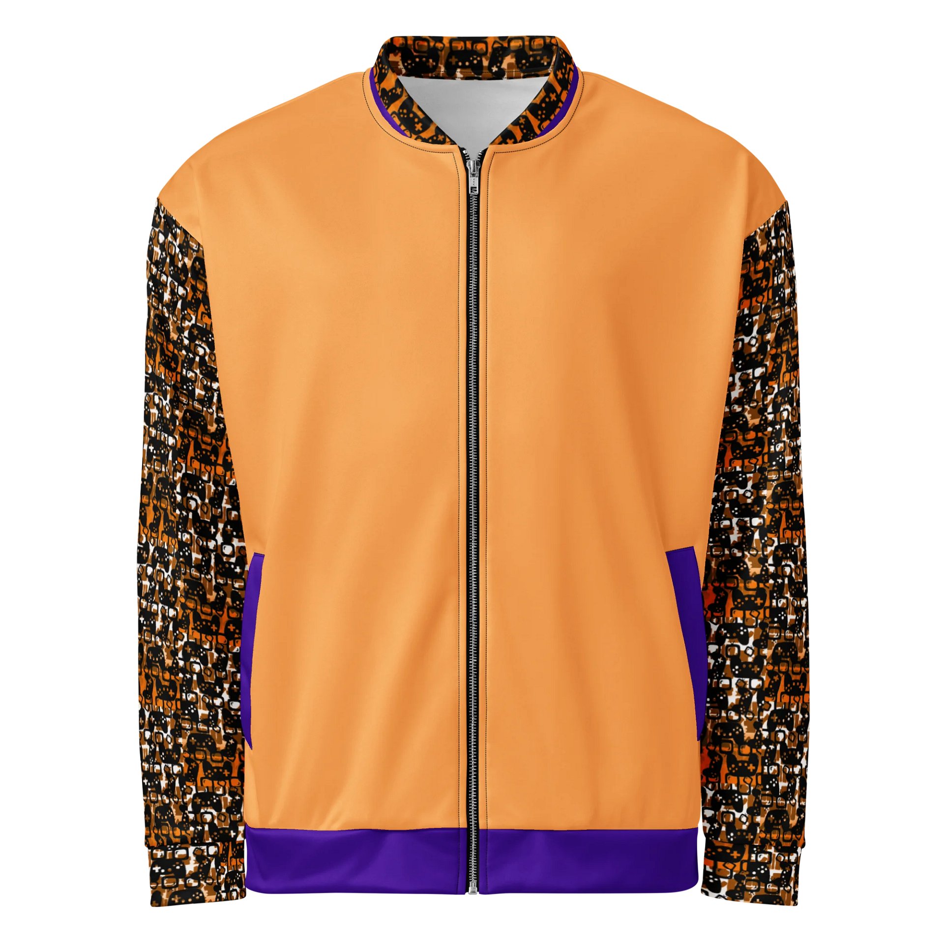 Experience Stories Unisex Bomber Jacket (Orange, Purple, and Black) product image (1)