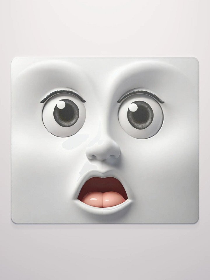 Surprised Expression Premium Mouse Pad: Add a Pop of Fun to Your Desk! product image (2)
