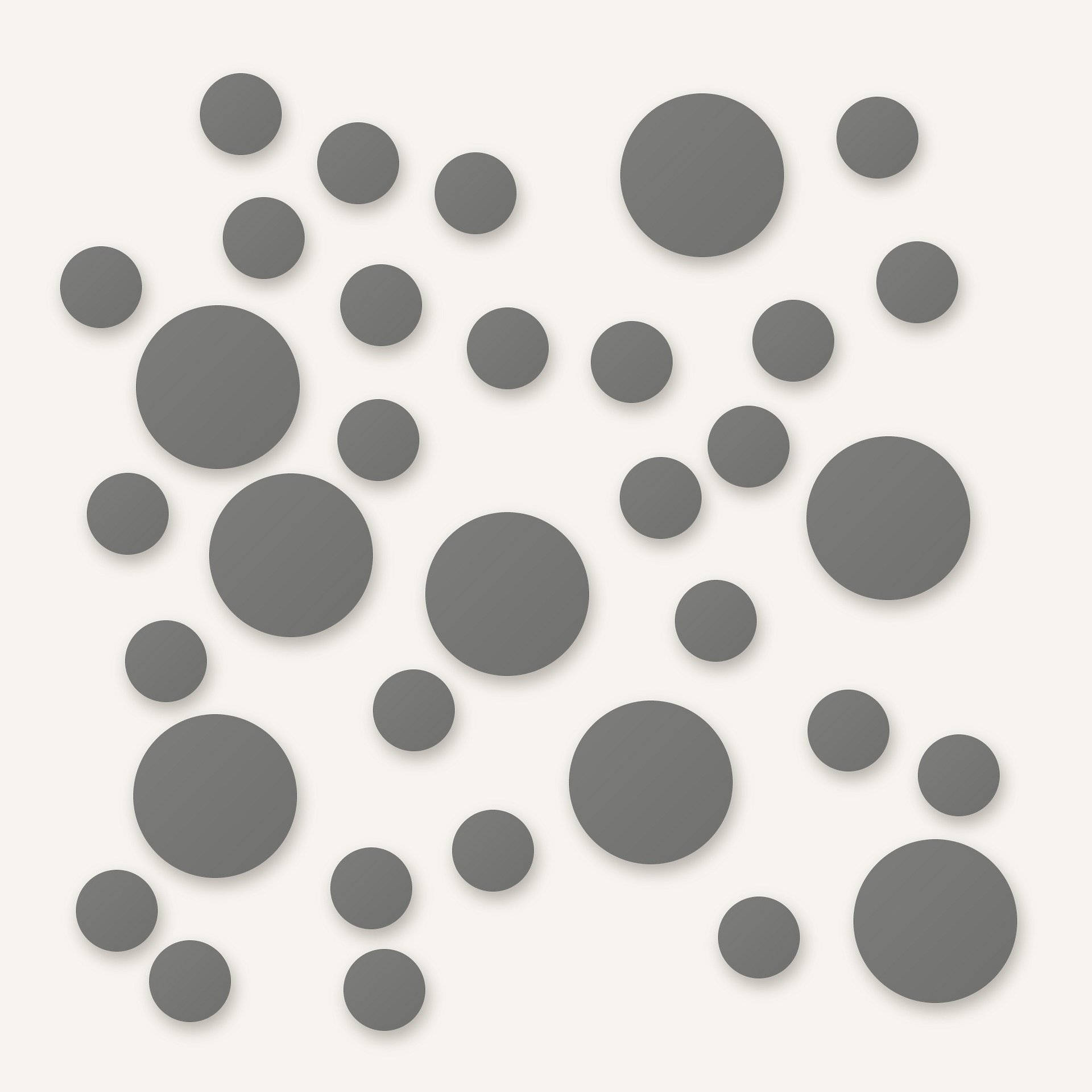 Grey Polka Dot Wall Decals, 2" and 4" Vinyl Circle Stickers, Removable Dot Decals for Nursery, Kids Room, Playroom product image (1)