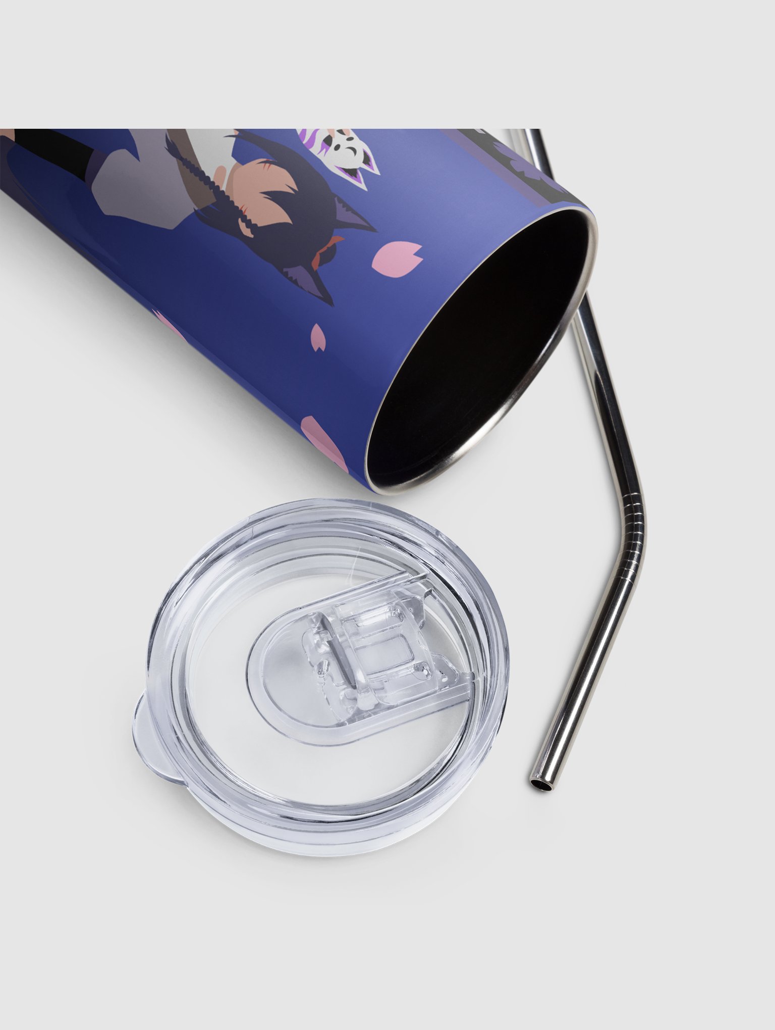 Stainless steel tumbler | Dark Mode | Blue Fade product image (3)