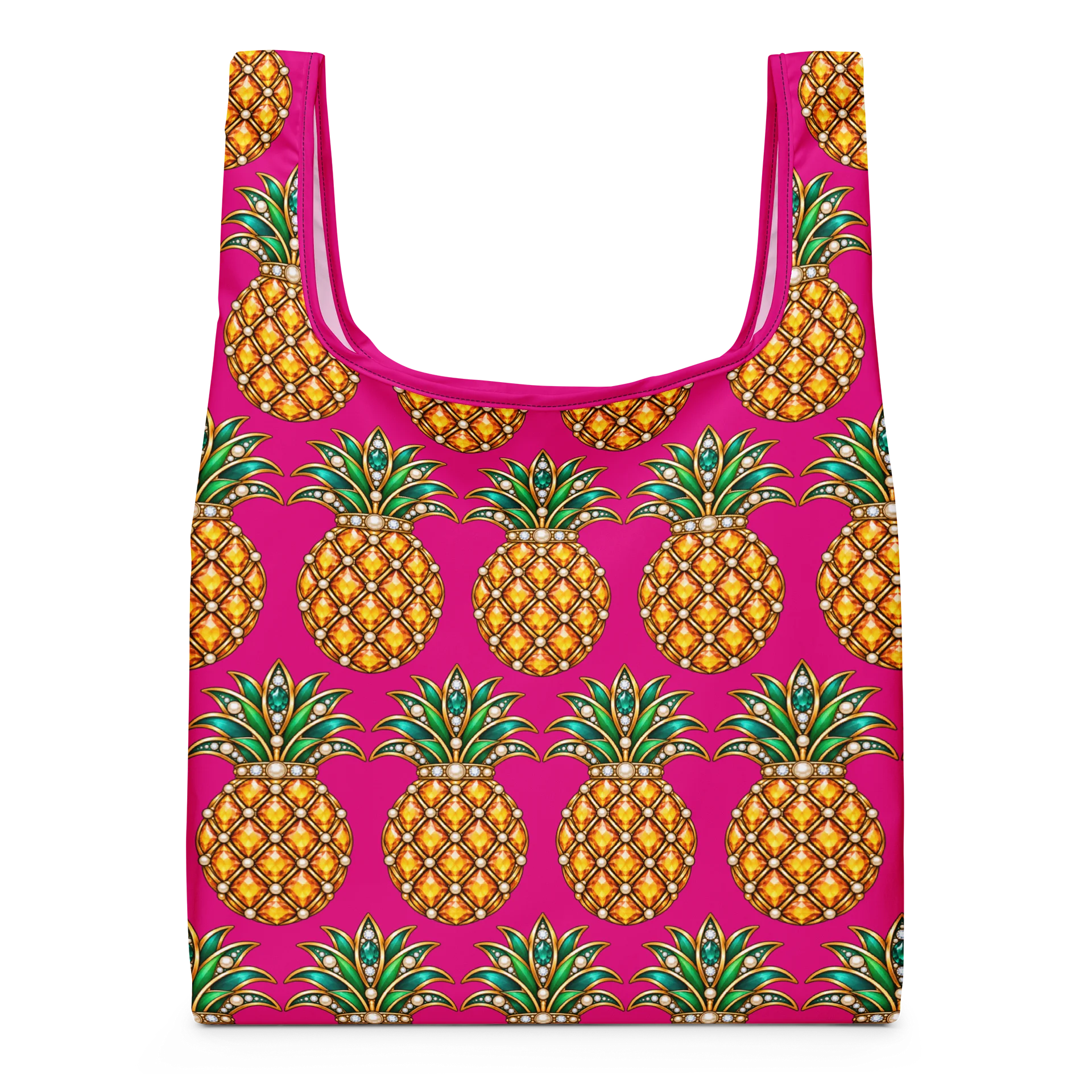 Pink Pineapple Jeweled Brooch Tote product image (1)