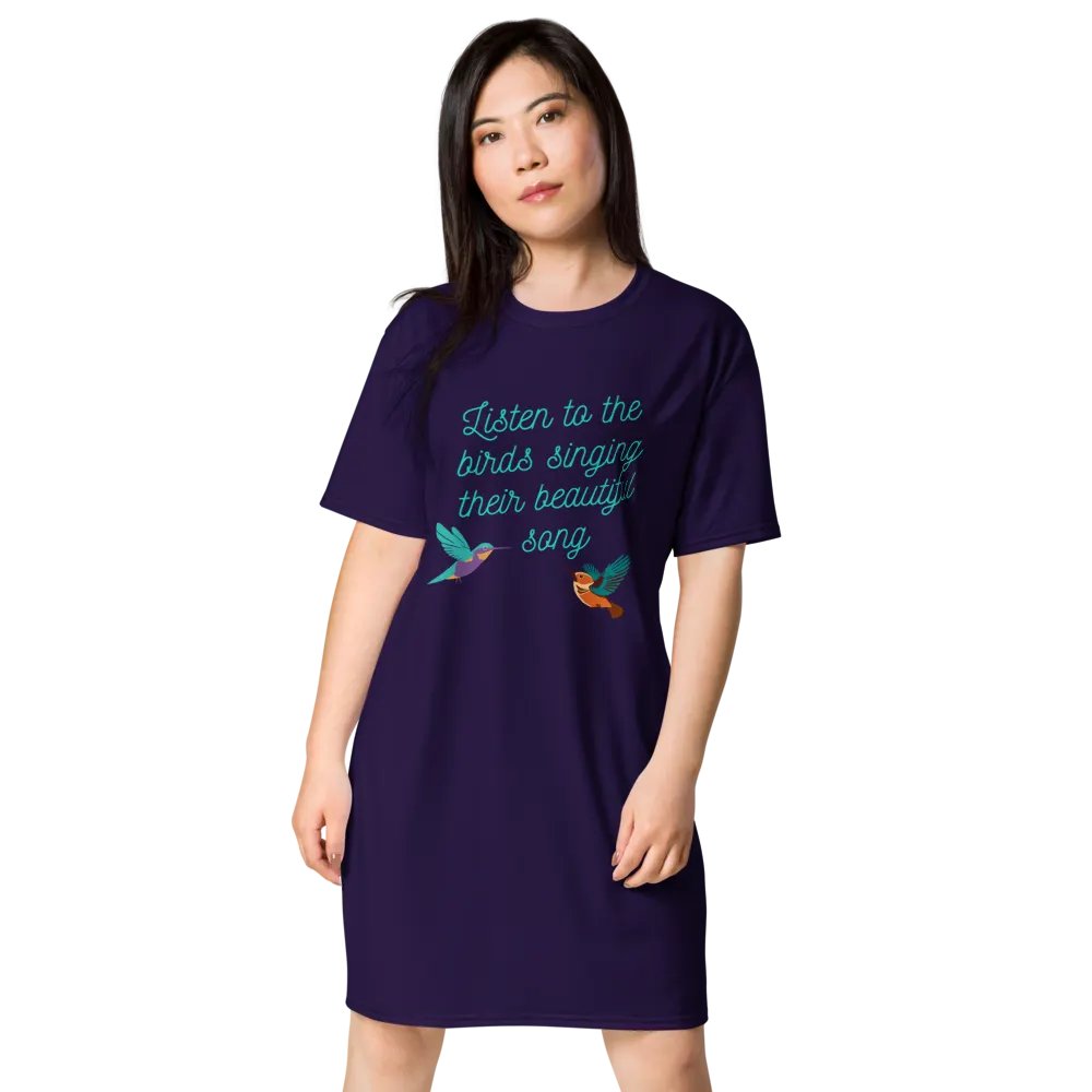 Listen to the birds singing their beautiful song - T Dress product image (2)