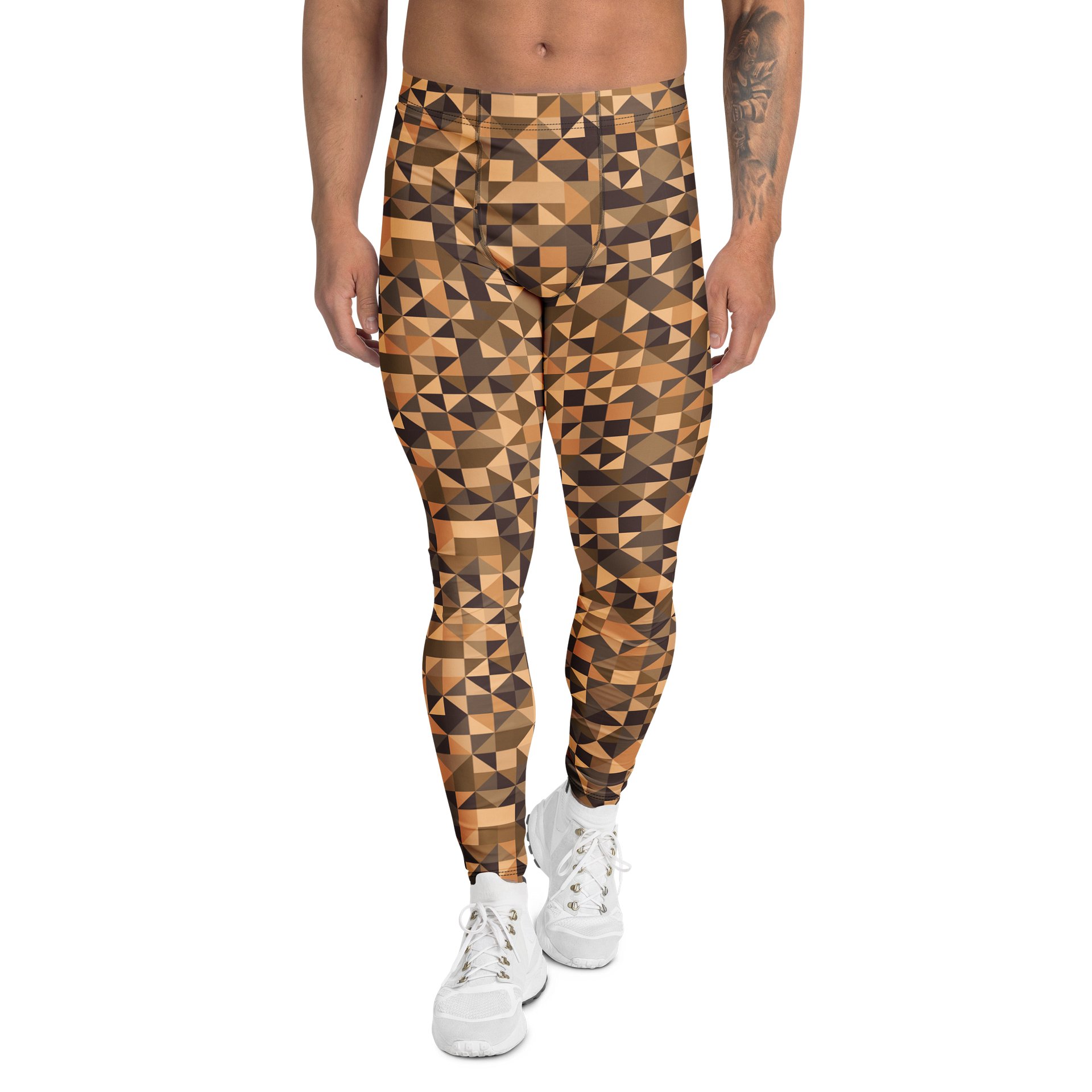 Bold Vintage Geometric Triangles Men's Leggings product image (1)