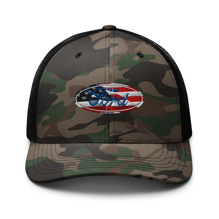 Freedom Script Camo Trucker Hat product image (1)