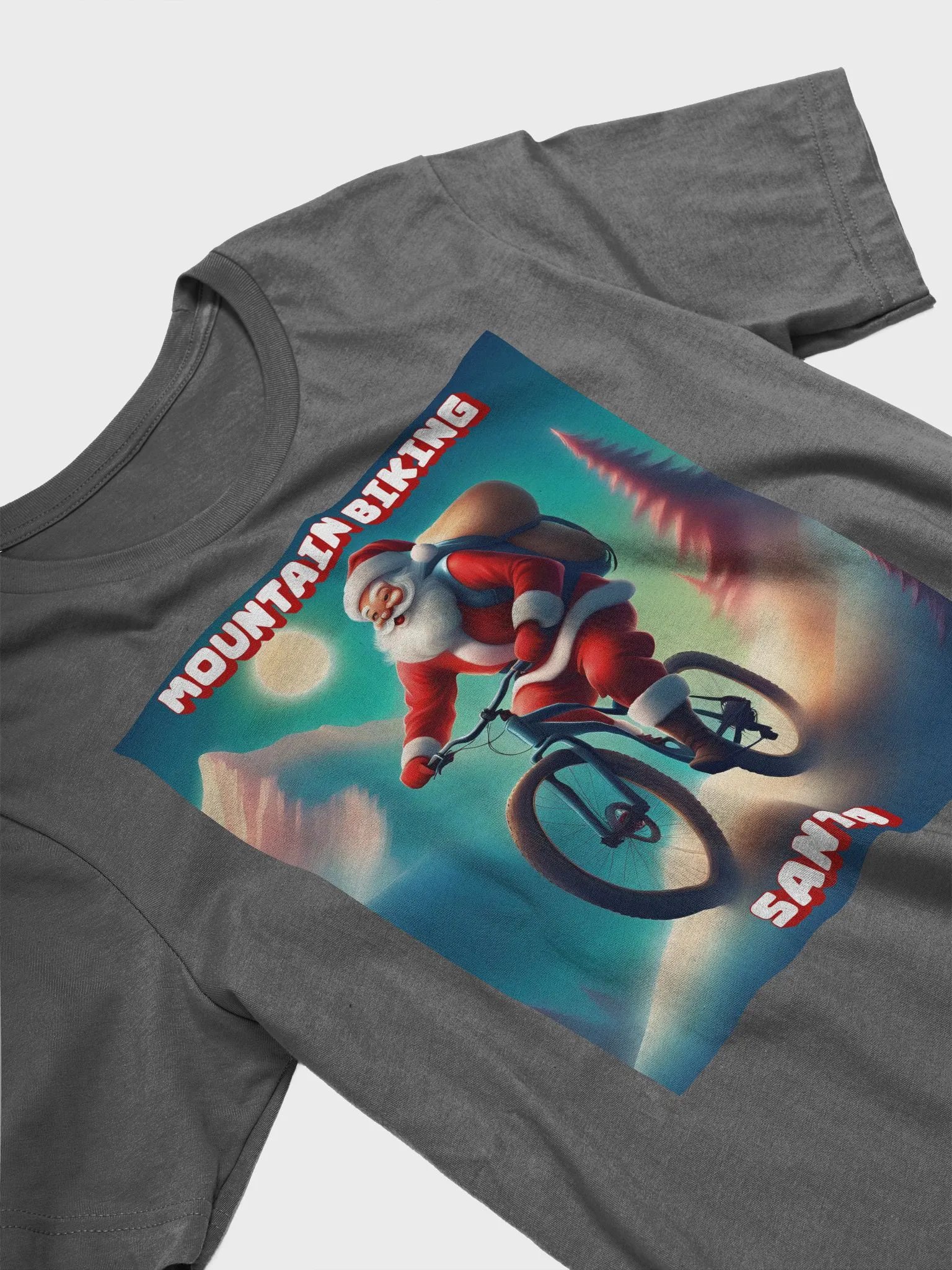Mountain Biking Santa - Christmas T-shirt product image (17)