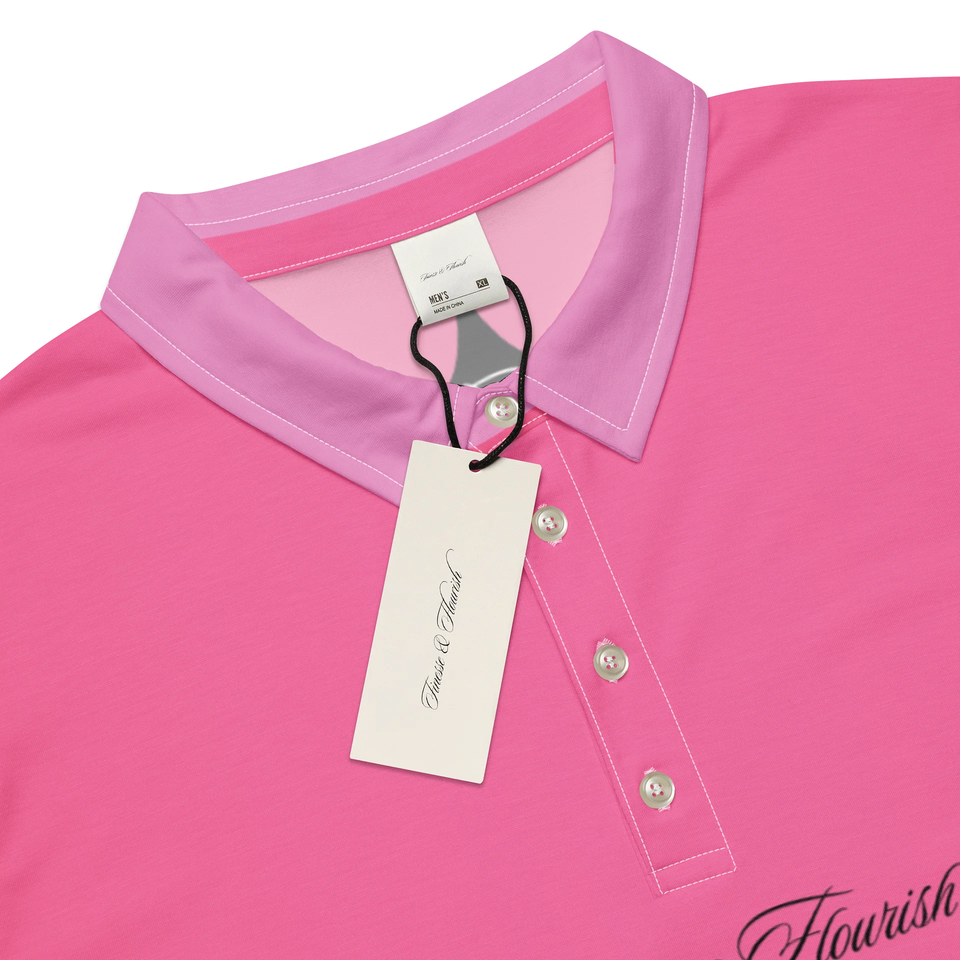 F&F Script Bubble Gum Slim Fit Polo Shirt product image (4)