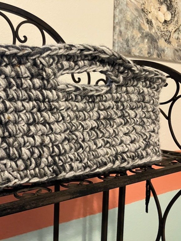 Monochromatic Gray - One-of-a-Kind Designer Crochet Basket product image (3)