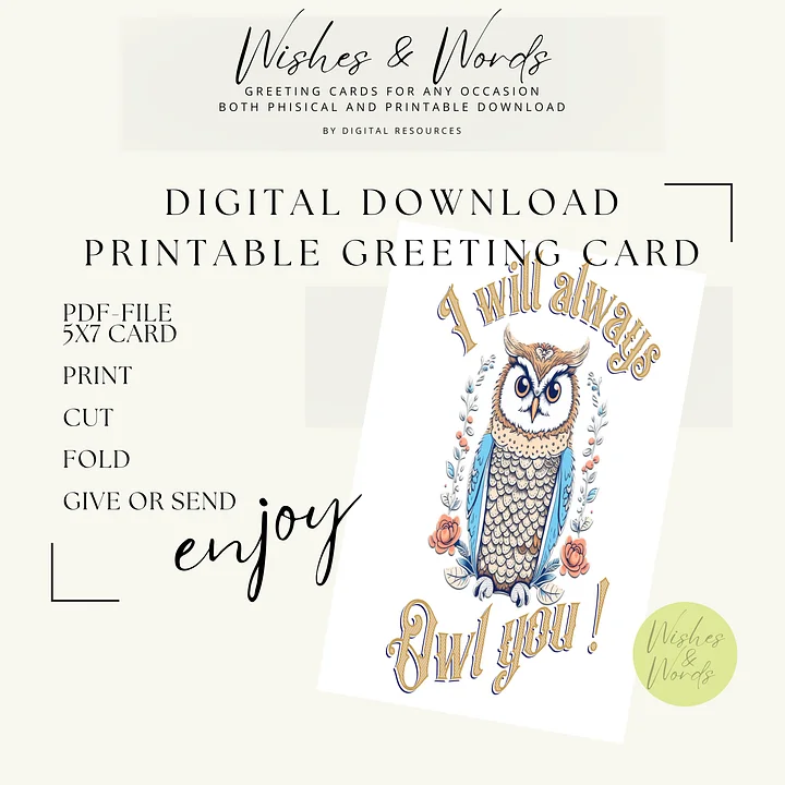 Printable Heartfelt Love Greeting Card - Digital Download product image (1)