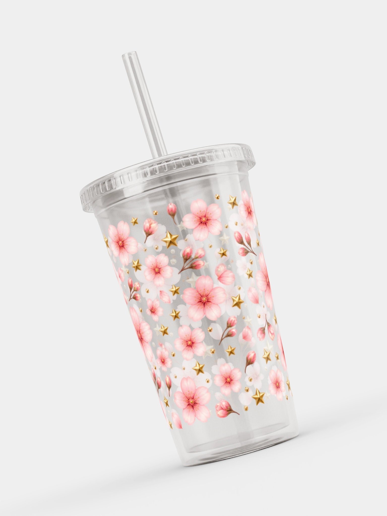 Cherry Blossom Clear Dual Wall Tumbler 16 Oz (473 ml) product image (8)