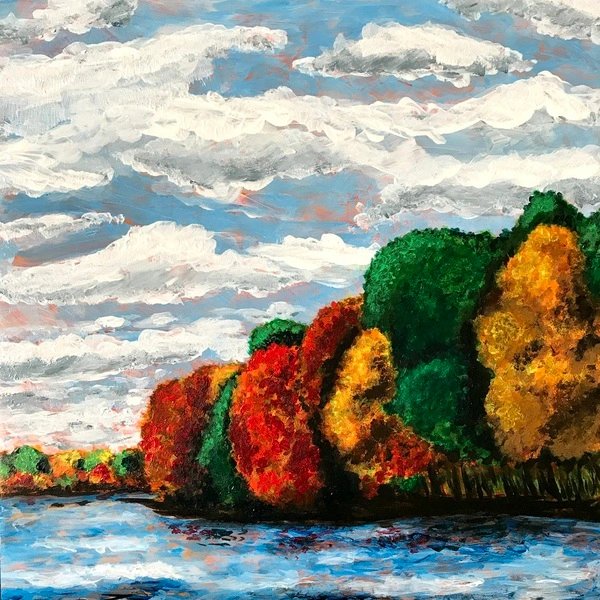 Reservoir in Mid-October | Fine Art Painting by Monique Faella Designs™ product image (1)