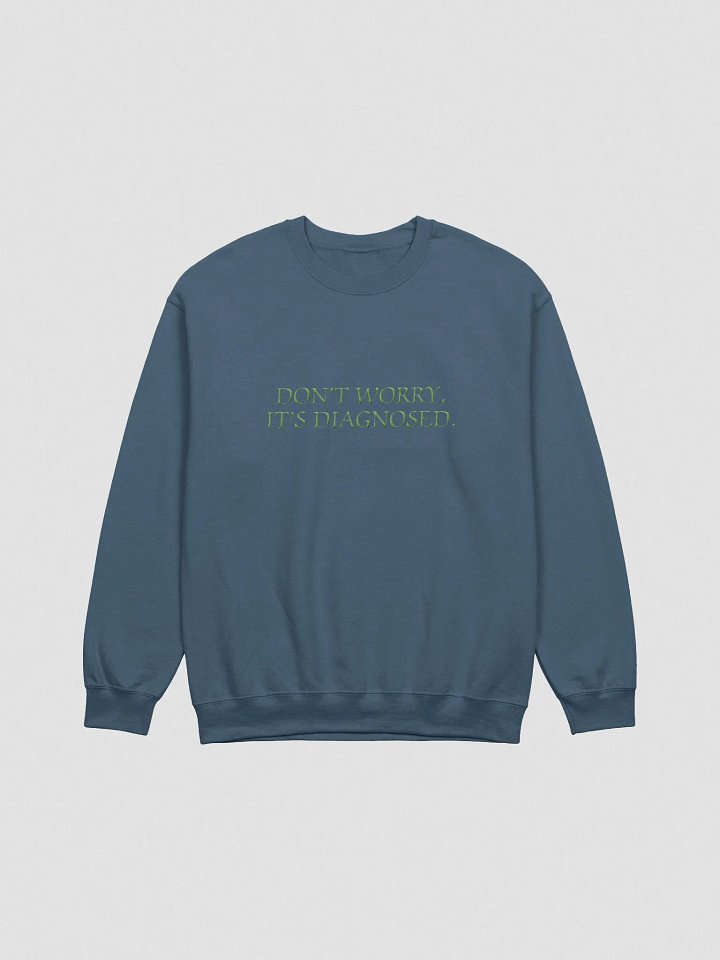 DW, IT'S DIAGNOSED. (lg. design, lime thread) embroidered crewneck product image (7)