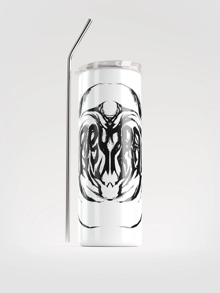 Furry Trash Tumbler - Metal Logo (Black on White) product image (1)