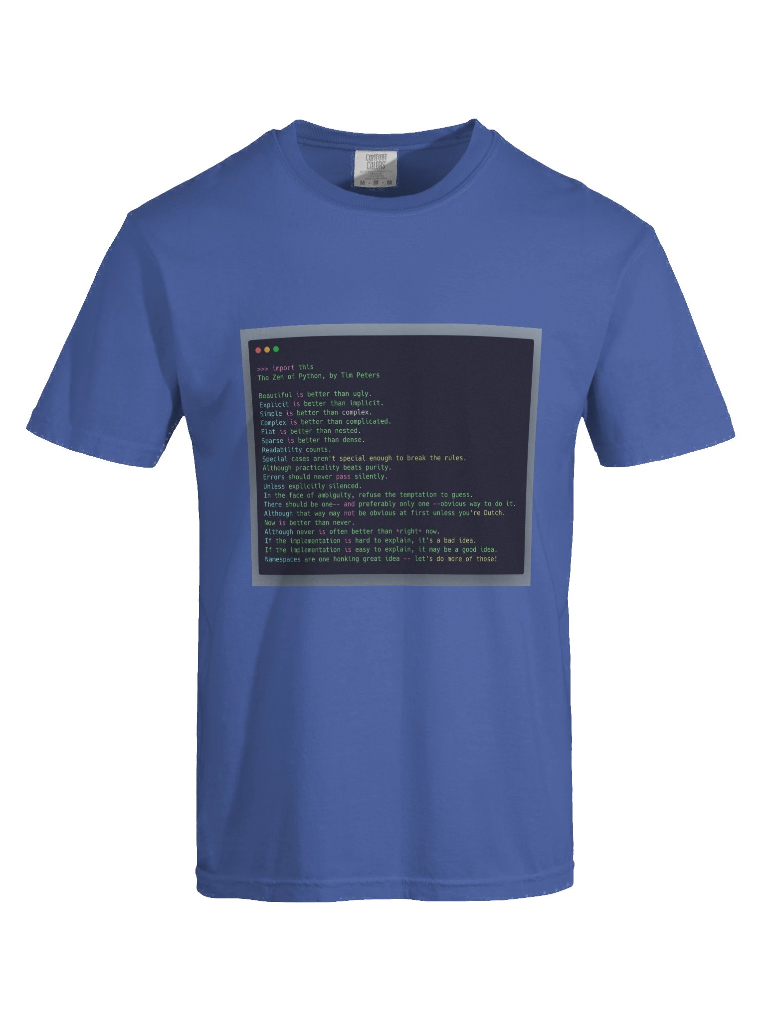 Zen Guiding Principles - Pythonic Code T-Shirt product image (7)