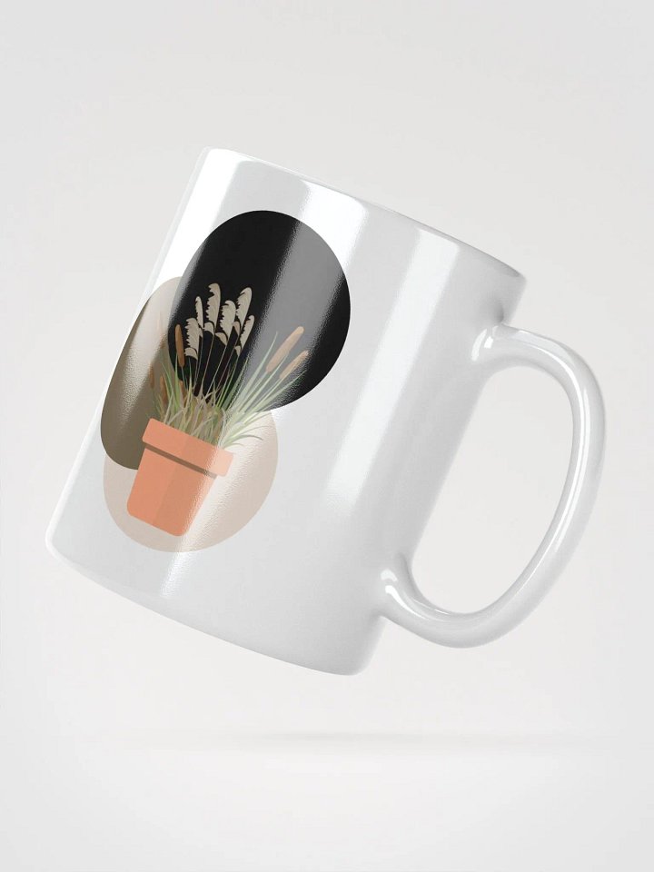 Potted Cattails With Circles Design White Mug product image (6)
