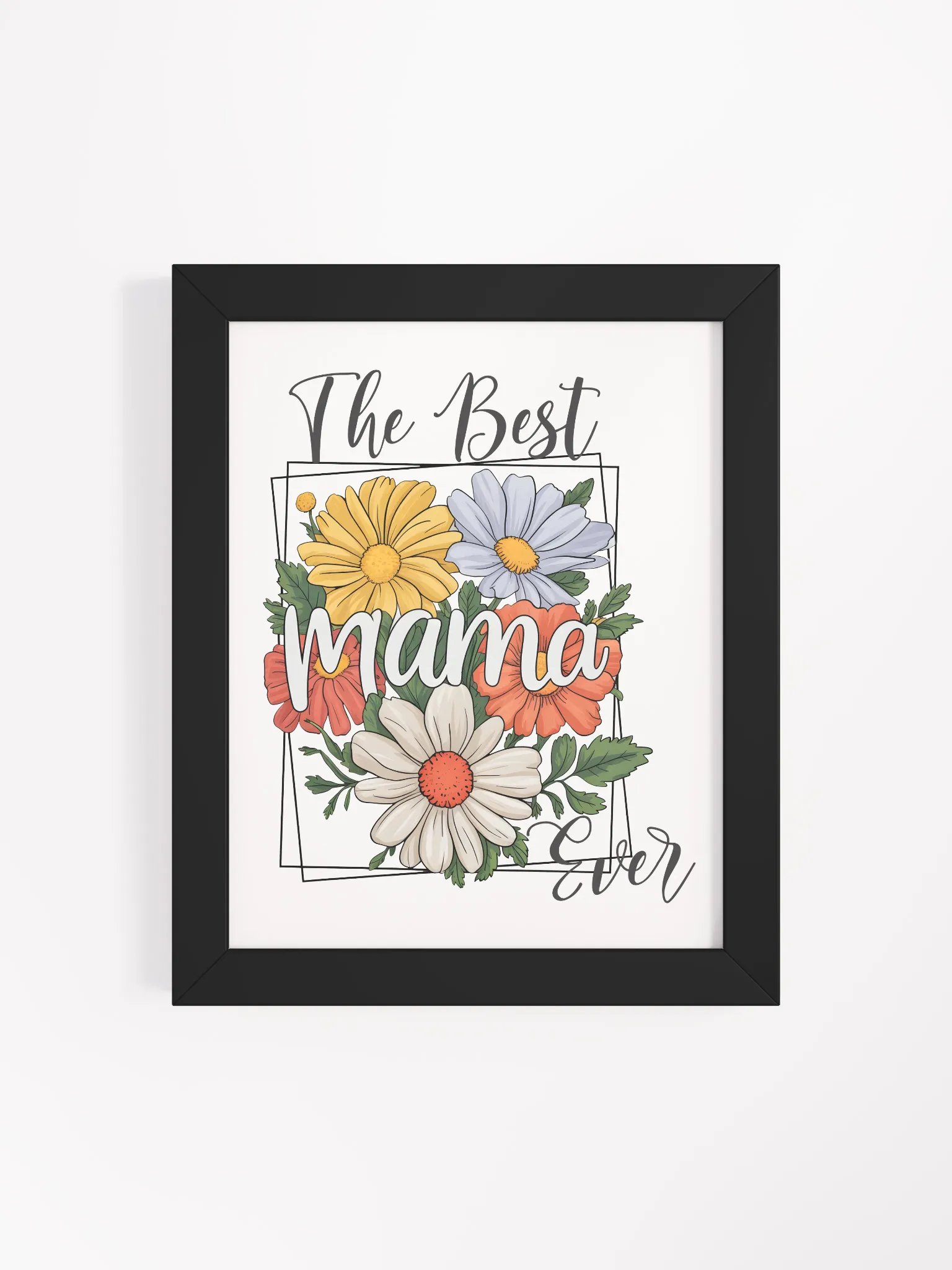 Best Mama Ever Floral Framed Poster product image (37)